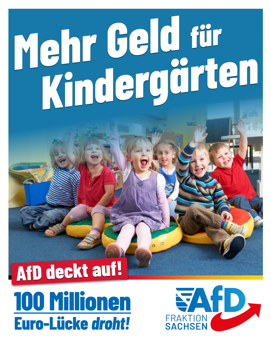 AfD-Anfrage: Kindergärten könnten ab 2027 bis zu 100 Millionen Euro pro Jahr fehlen!