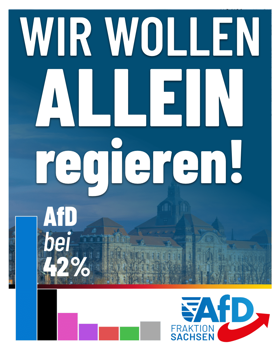 AfD bei 42 %: Wir wollen allein regieren! – AfD-Fraktion Sachsen