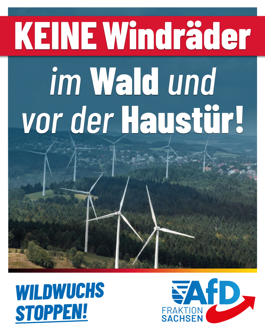 Im Gegensatz zu Brandenburg und Mecklenburg-Vorpommern begünstigt Sachsen Windradwildwuchs!