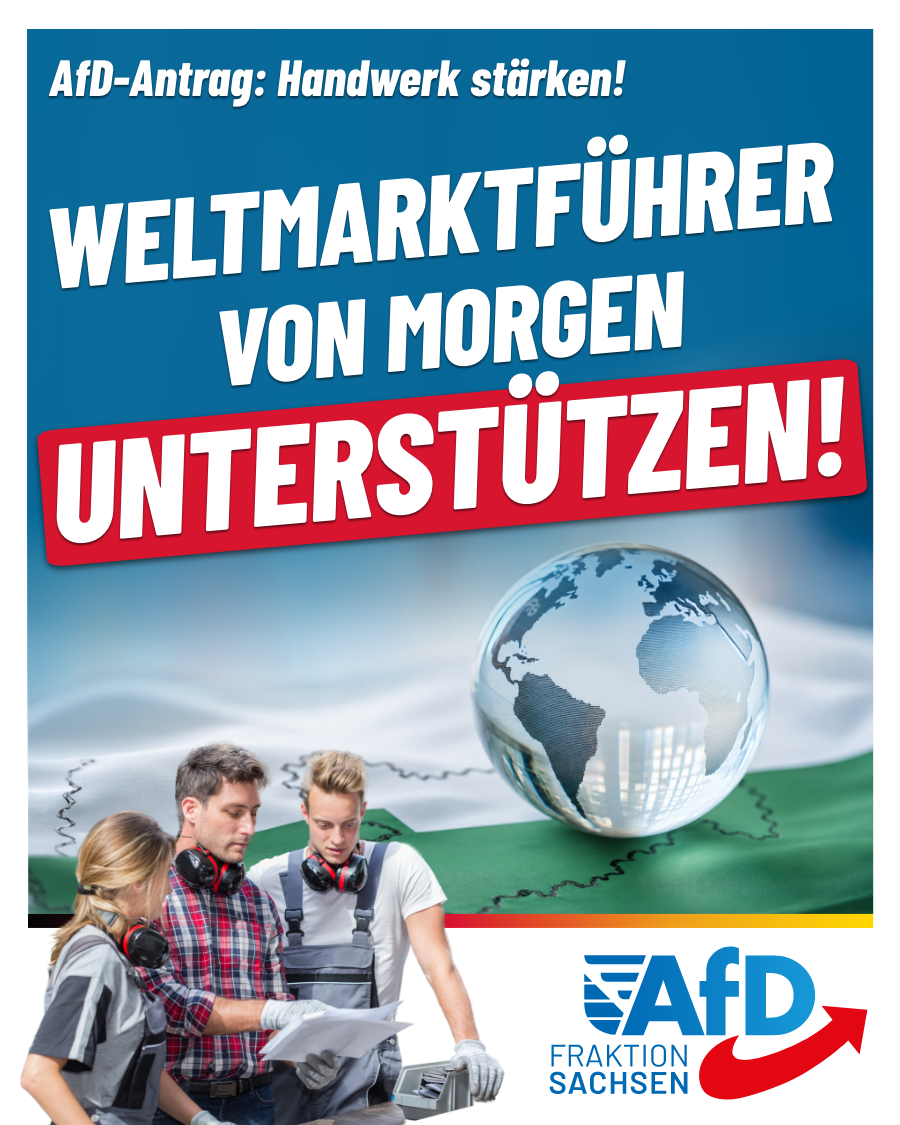 AfD-Antrag: Handwerk stärken! Weltmarktführer von morgen unterstützen!