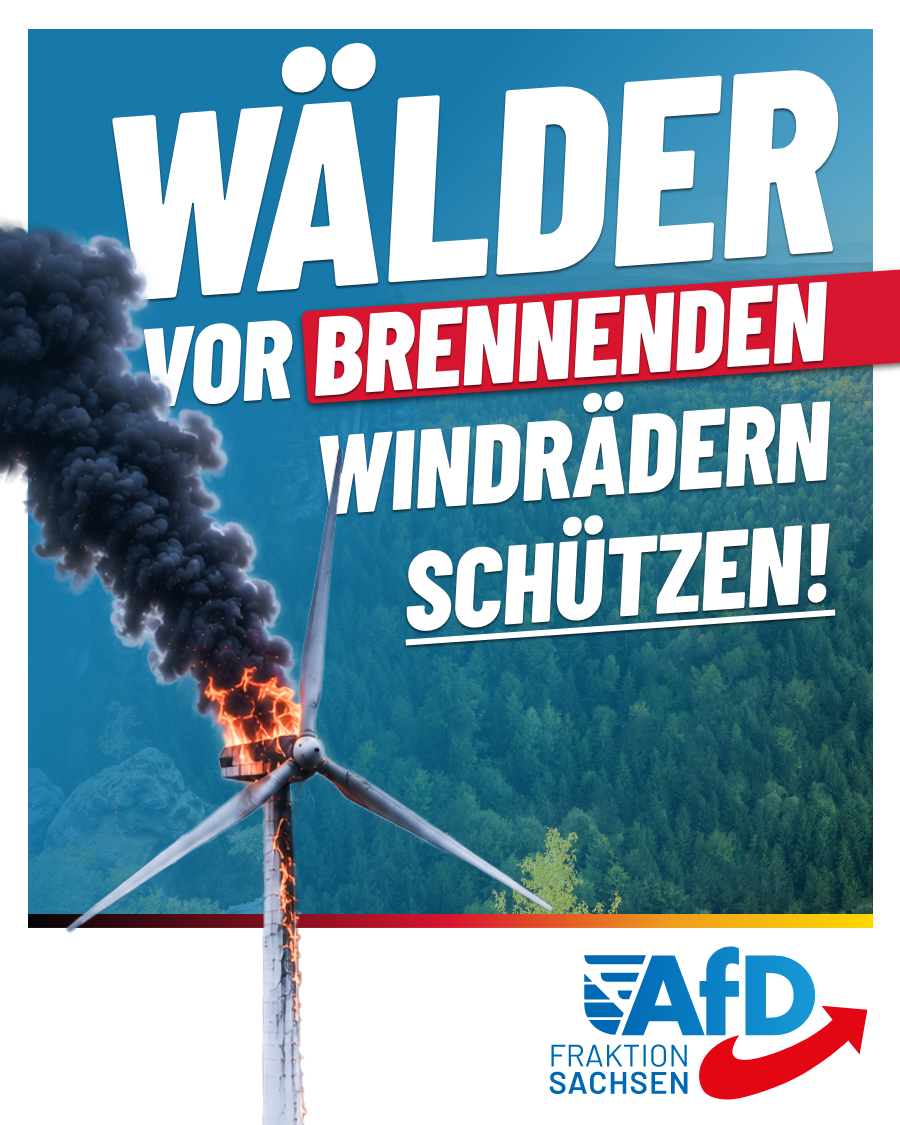 AfD-Gesetzentwurf: Wälder vor brennenden Windrädern schützen!