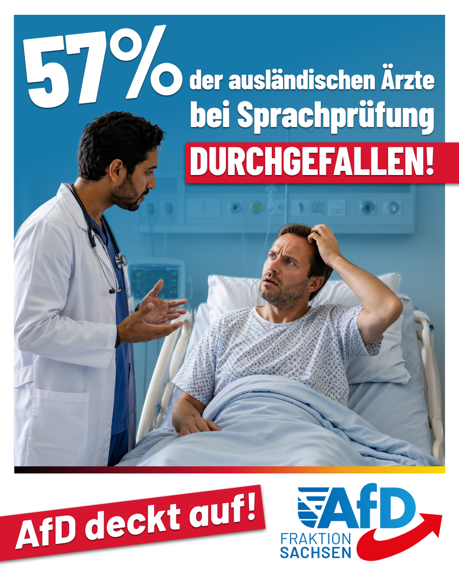 AfD deckt auf: 57 Prozent der ausländischen Ärzte haben 2026 Sprachprüfung nicht bestanden!