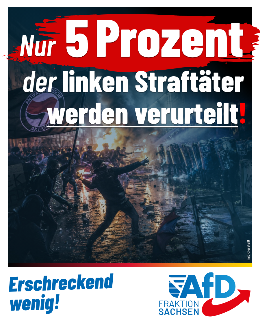 AfD-Anfrage: Nur 5 Prozent der linken Straftäter werden verurteilt!