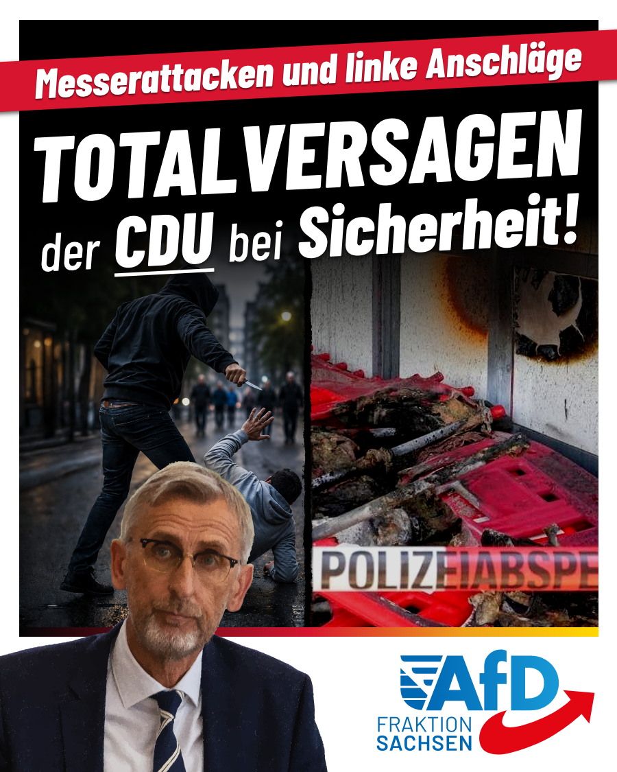 Messerattacken und linke Anschläge: CDU-Totalversagen bei Sicherheit!