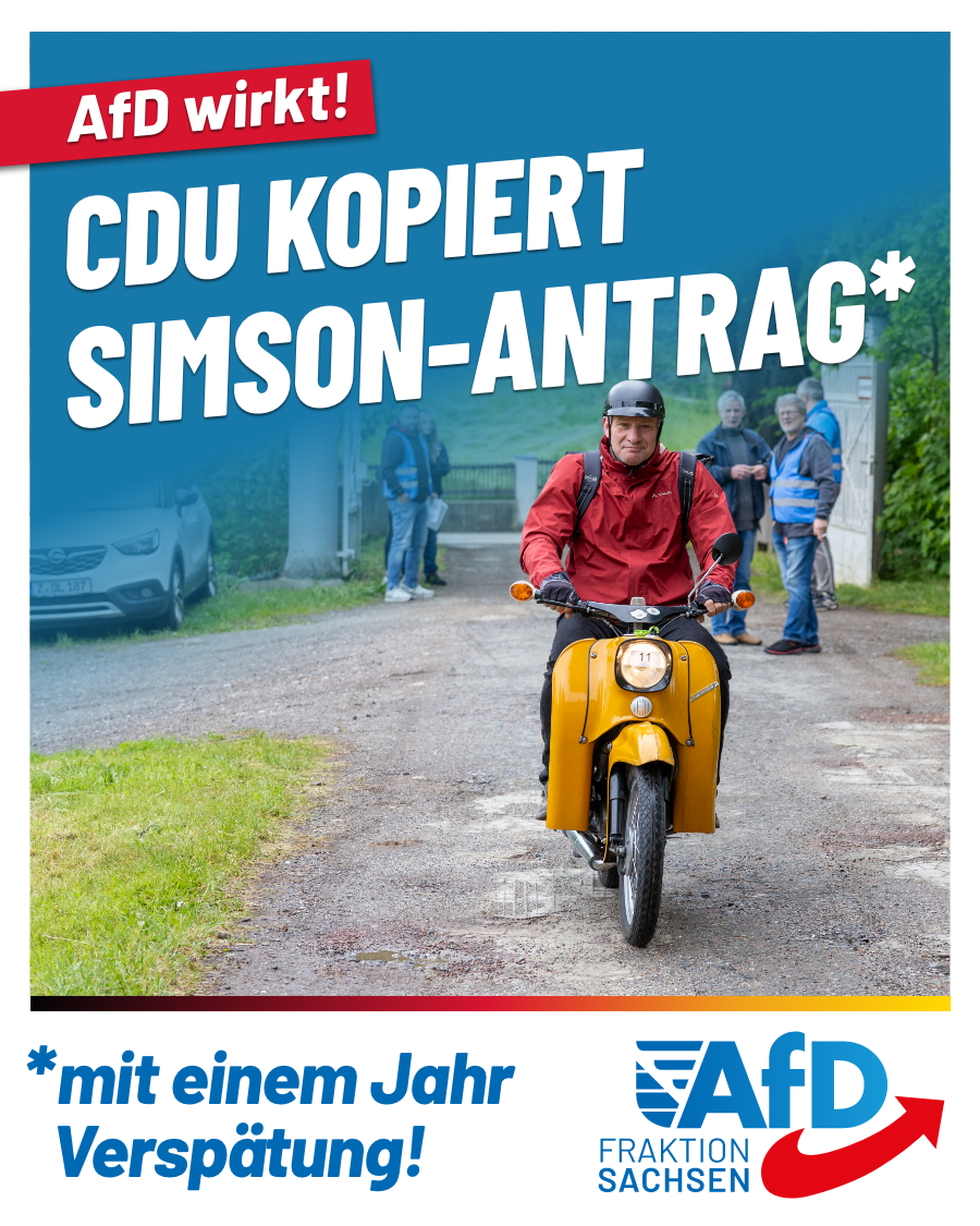 AfD wirkt! CDU übernimmt SIMSON-Antrag mit einem Jahr Verspätung!