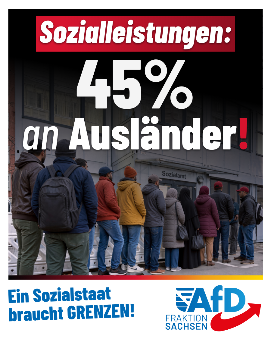 AfD-Anfrage: 45 Prozent der Empfänger von Sozialleistungen in Dresden sind Ausländer!
