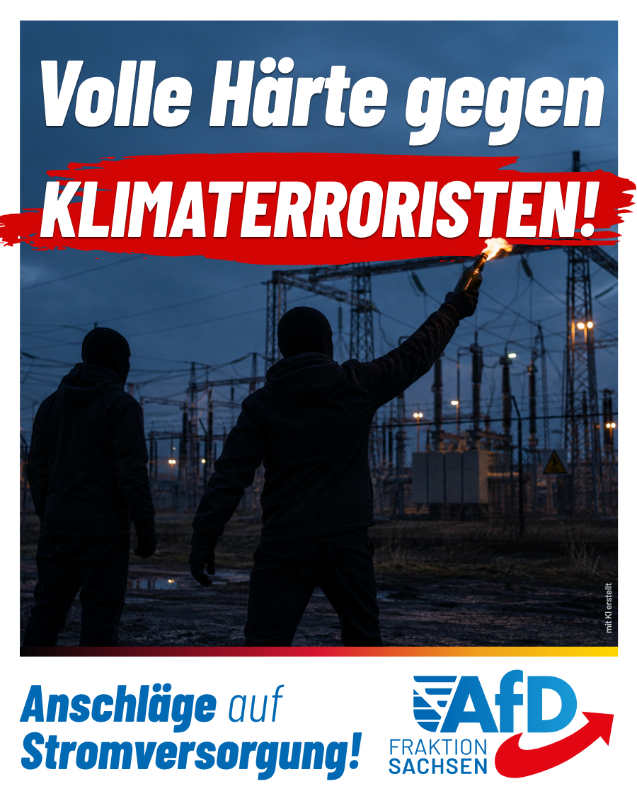 Anschläge auf Stromversorgung: Volle Härte gegen Klimaterroristen!