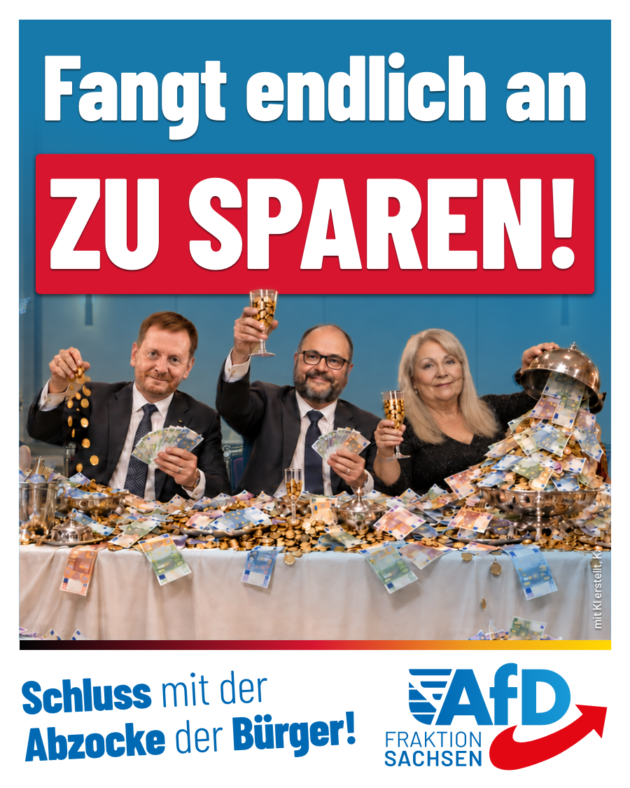 Regierung Kretschmer zeigt keine Spar- und Reformbereitschaft, presst dafür aber die Bürger aus!