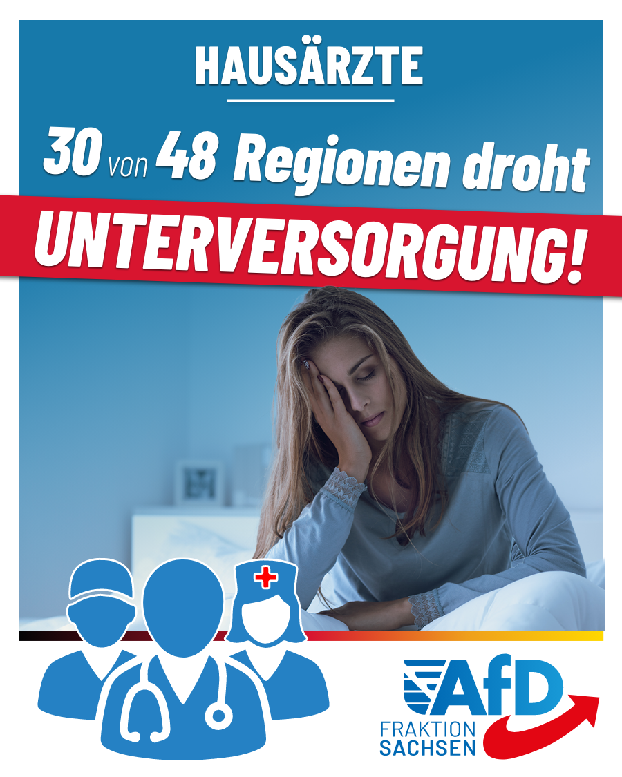 AfD-Anfrage zu Hausärzten: In 30 von 48 Regionen droht Unterversorgung!
